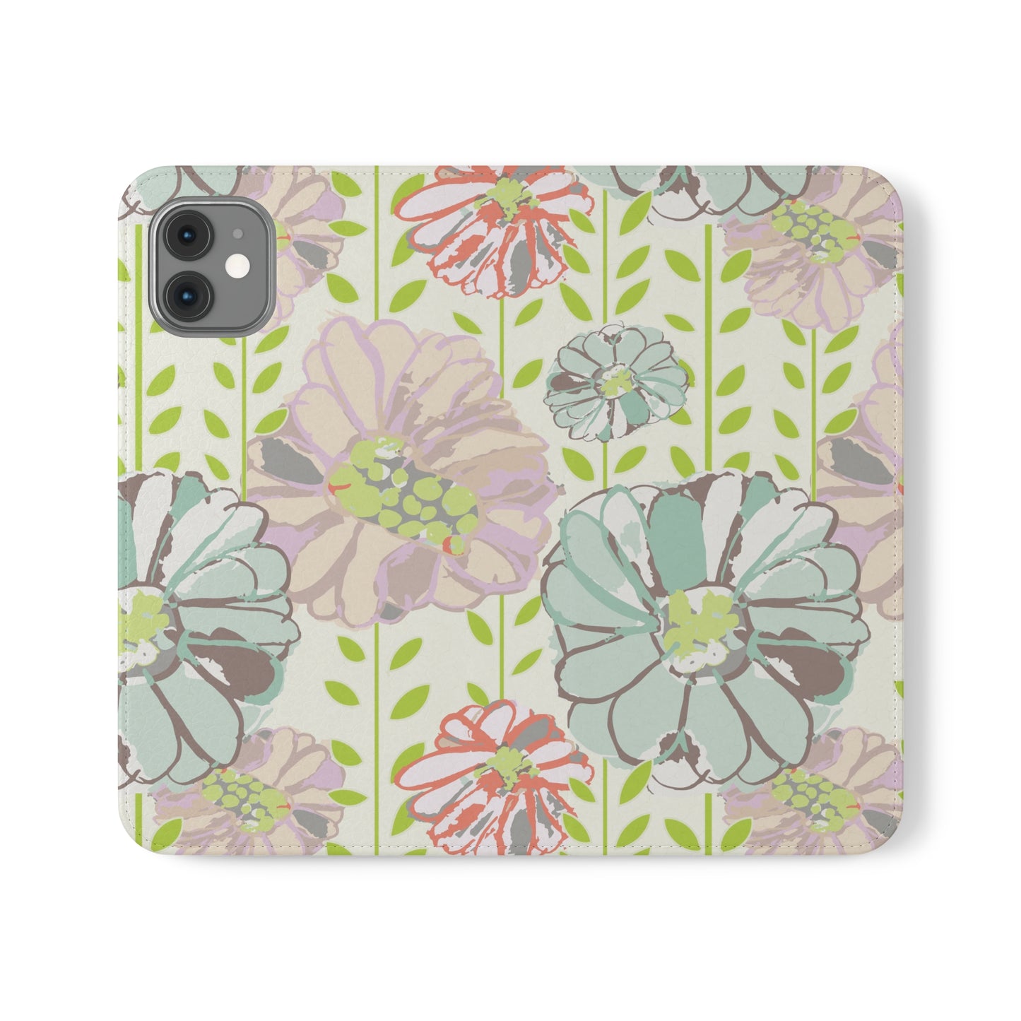 Soft Watercolor Floral Flip Cases for iPhone