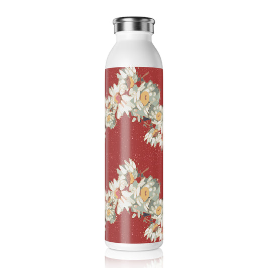 Daisies, zig zag stripe  Slim Water Bottle