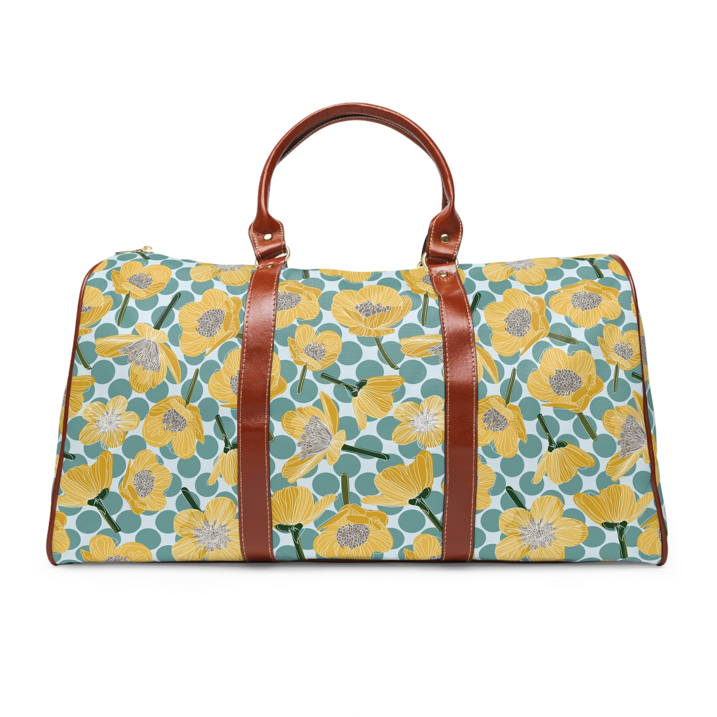 Buttercups and Polka Dots Waterproof Travel Bag