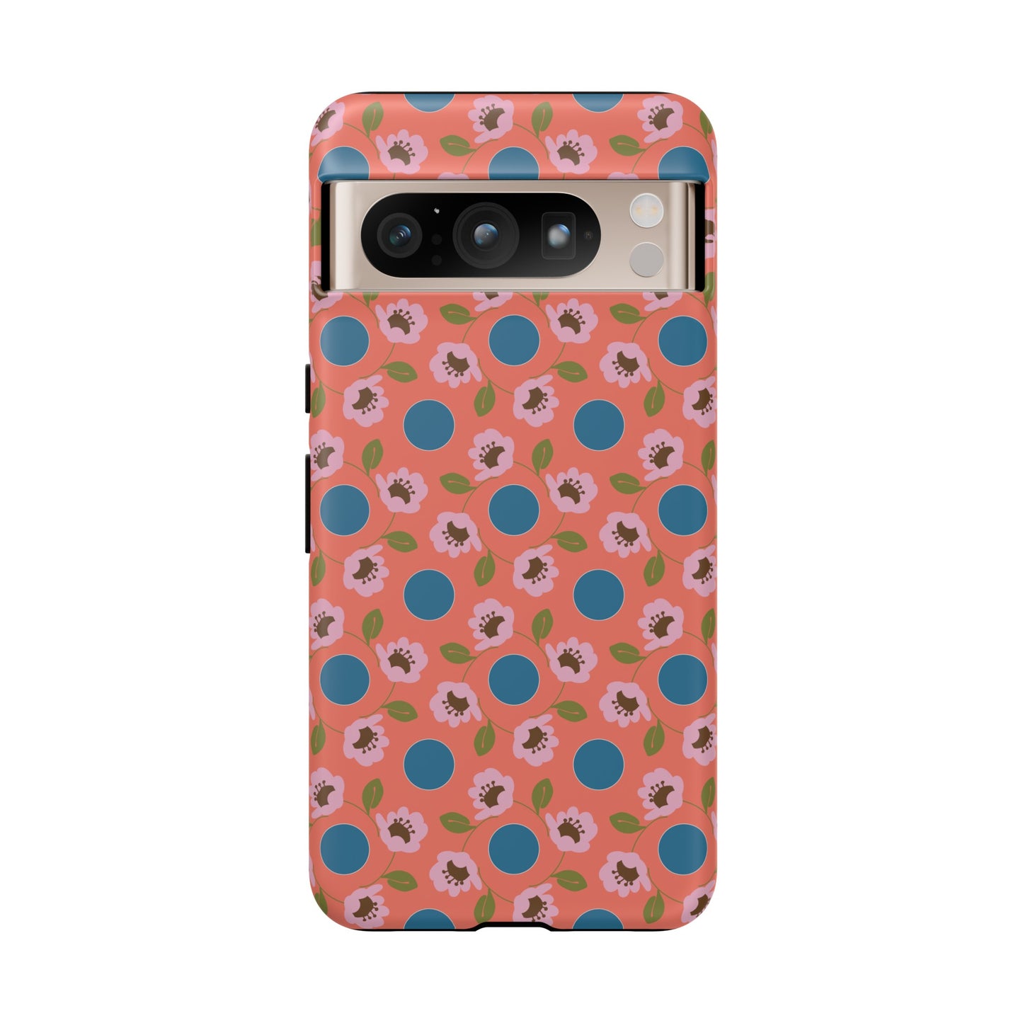 Wildflowers with Dots in Coral and Blue Tough Cases for Google Pixel