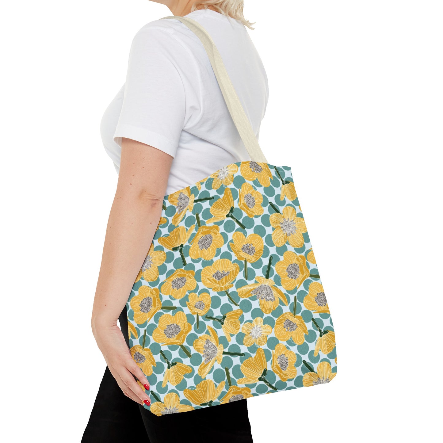 Buttercups and Polka Dots Tote Bag