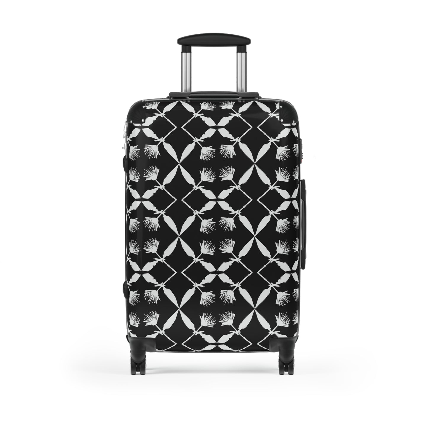 Black and White Floral Suitcase