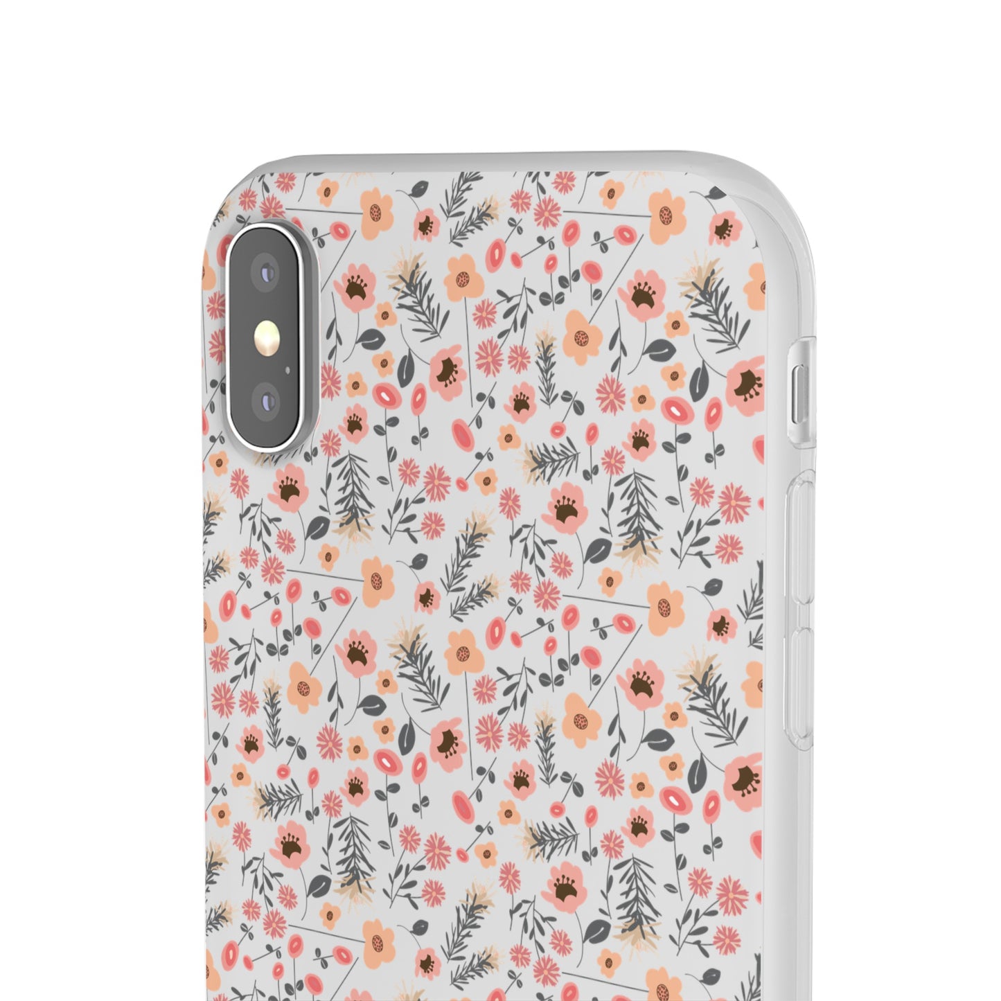 Peach Wildflowers Flexi Cases for iPhone