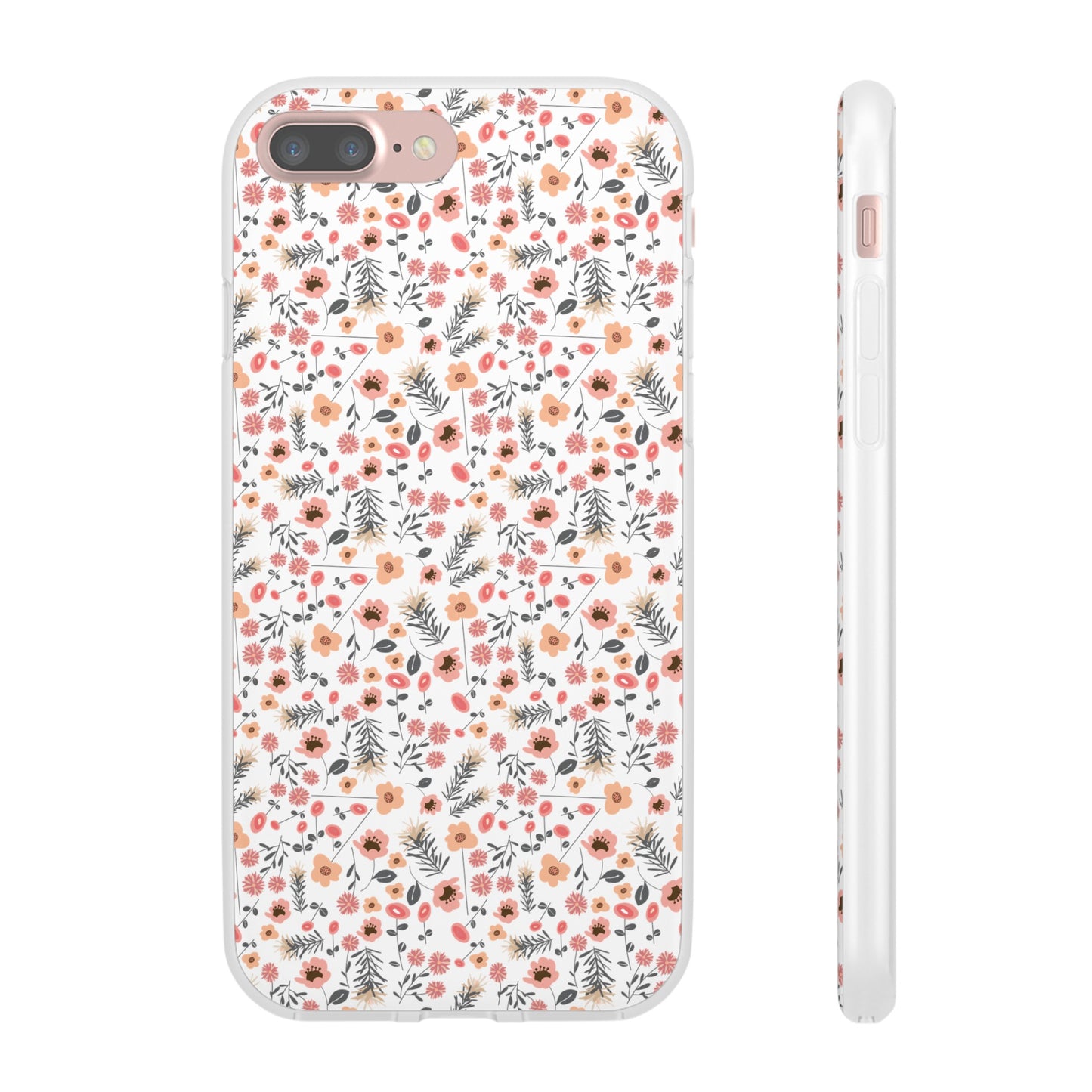 Peach Wildflowers Flexi Cases for iPhone