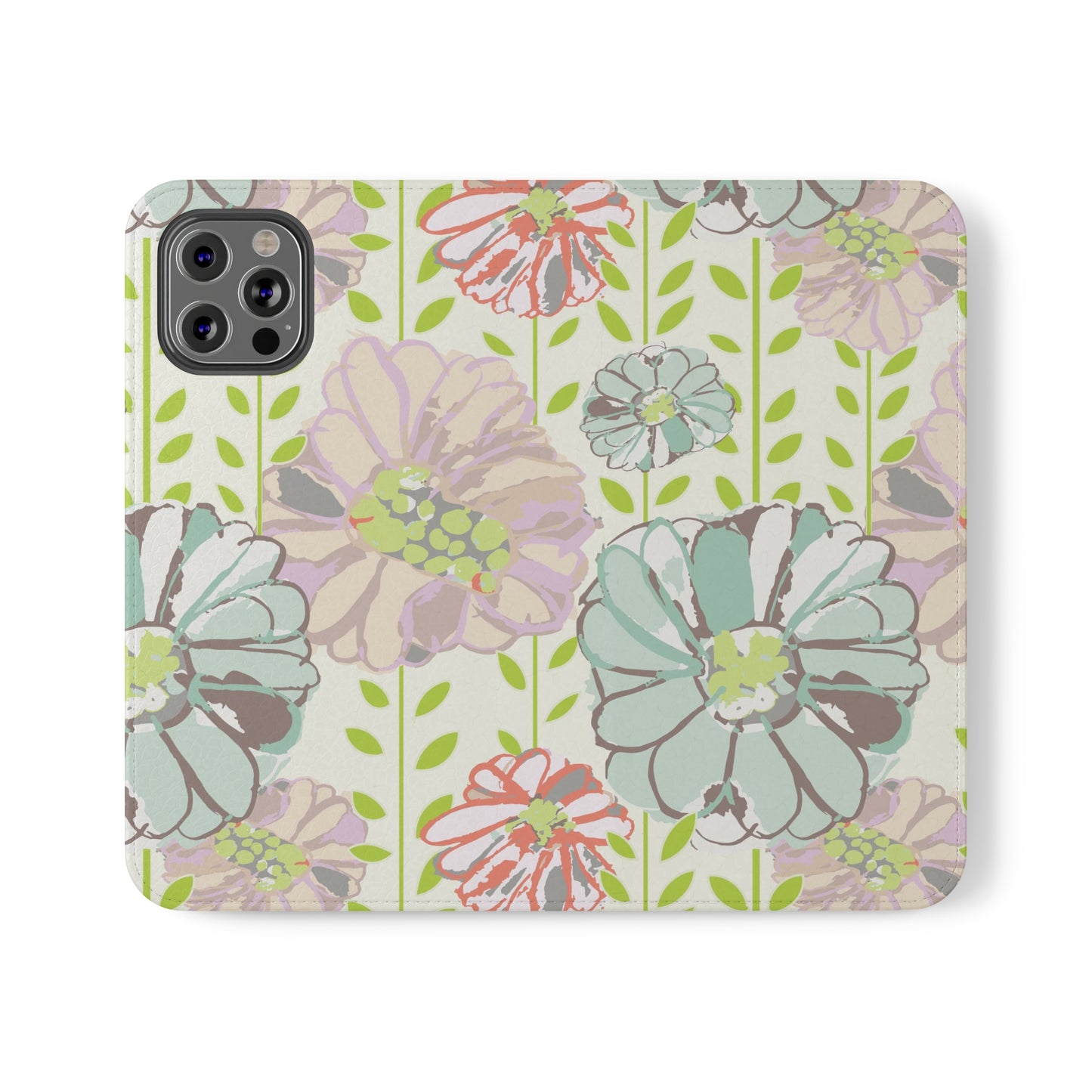 Soft Watercolor Floral Flip Cases for iPhone