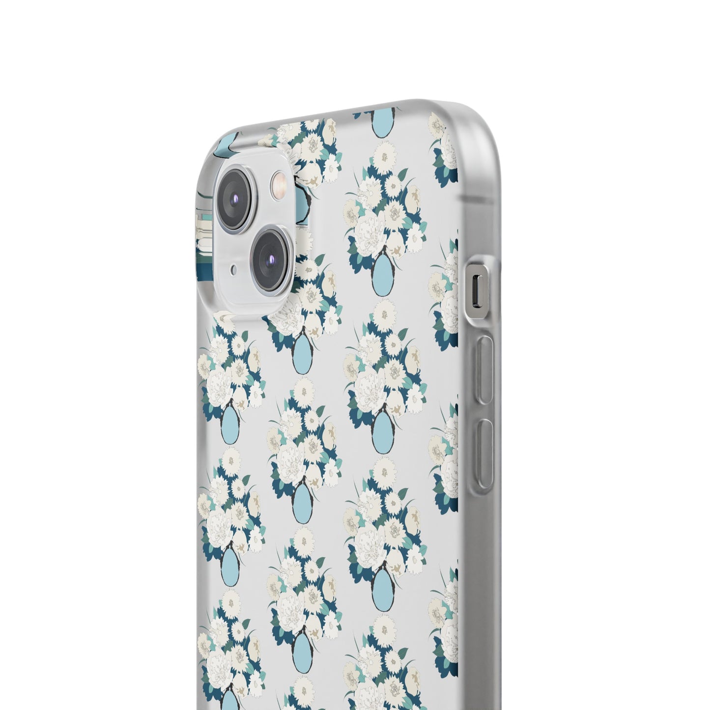 White Flowers in Vase Flexi Cases for iPhone