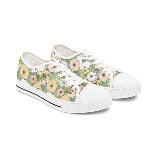 Playful Poppies Women's Low Top Sneakers