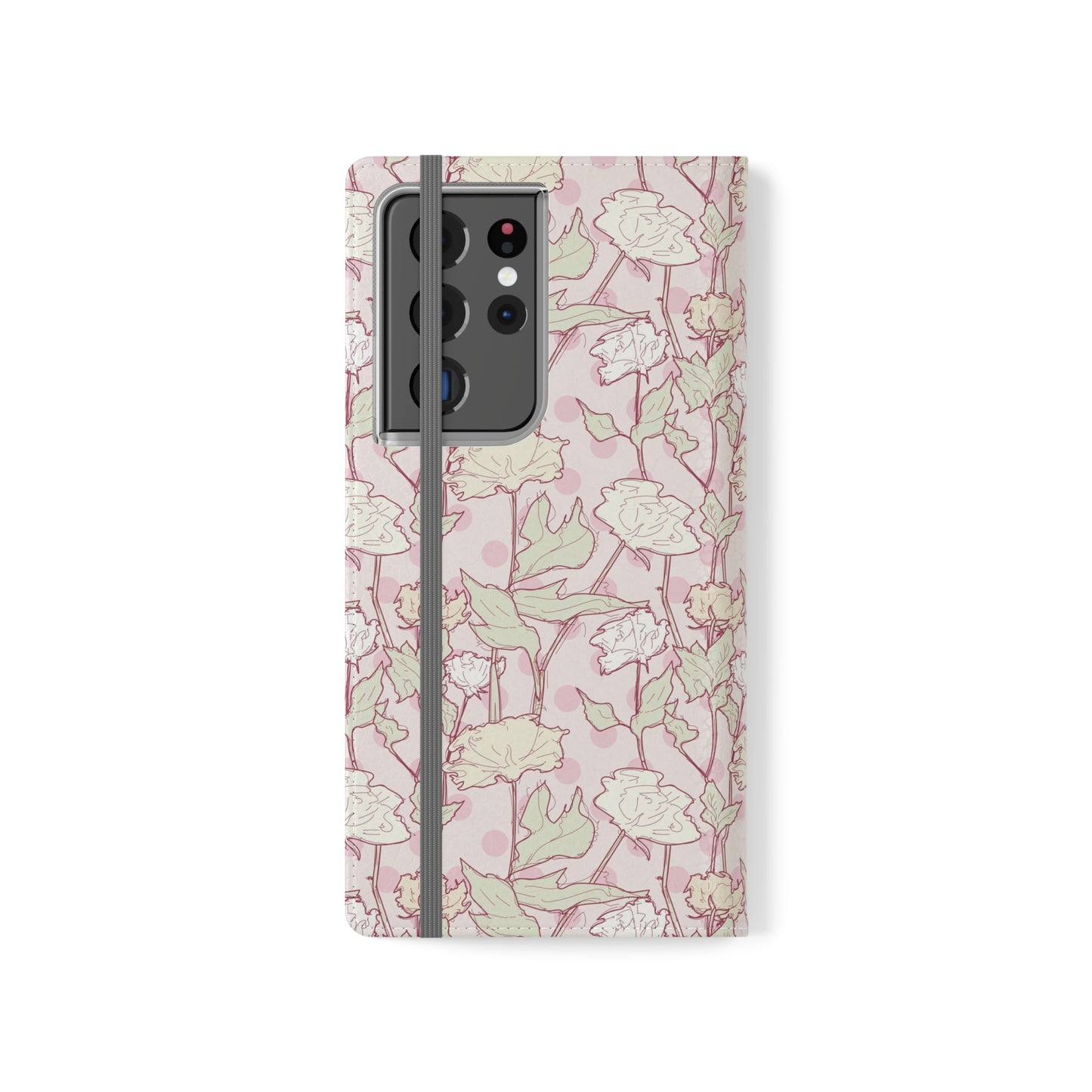 Roses and Dots in Pink Flip Cases for Samsung