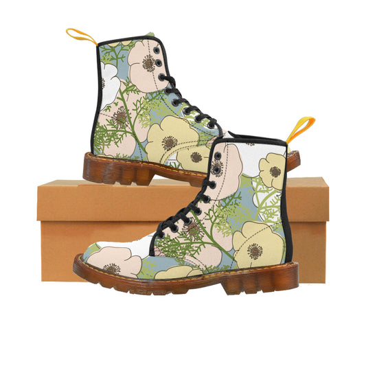 Playful Poppies Women's Canvas Boots