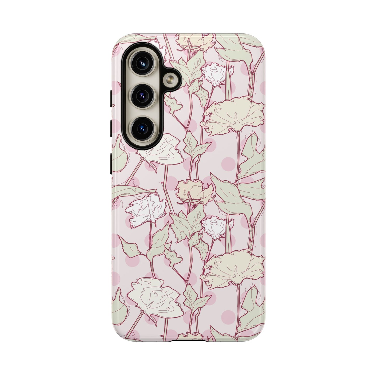 Roses and Dots in Pink Tough Cases for Samsung.