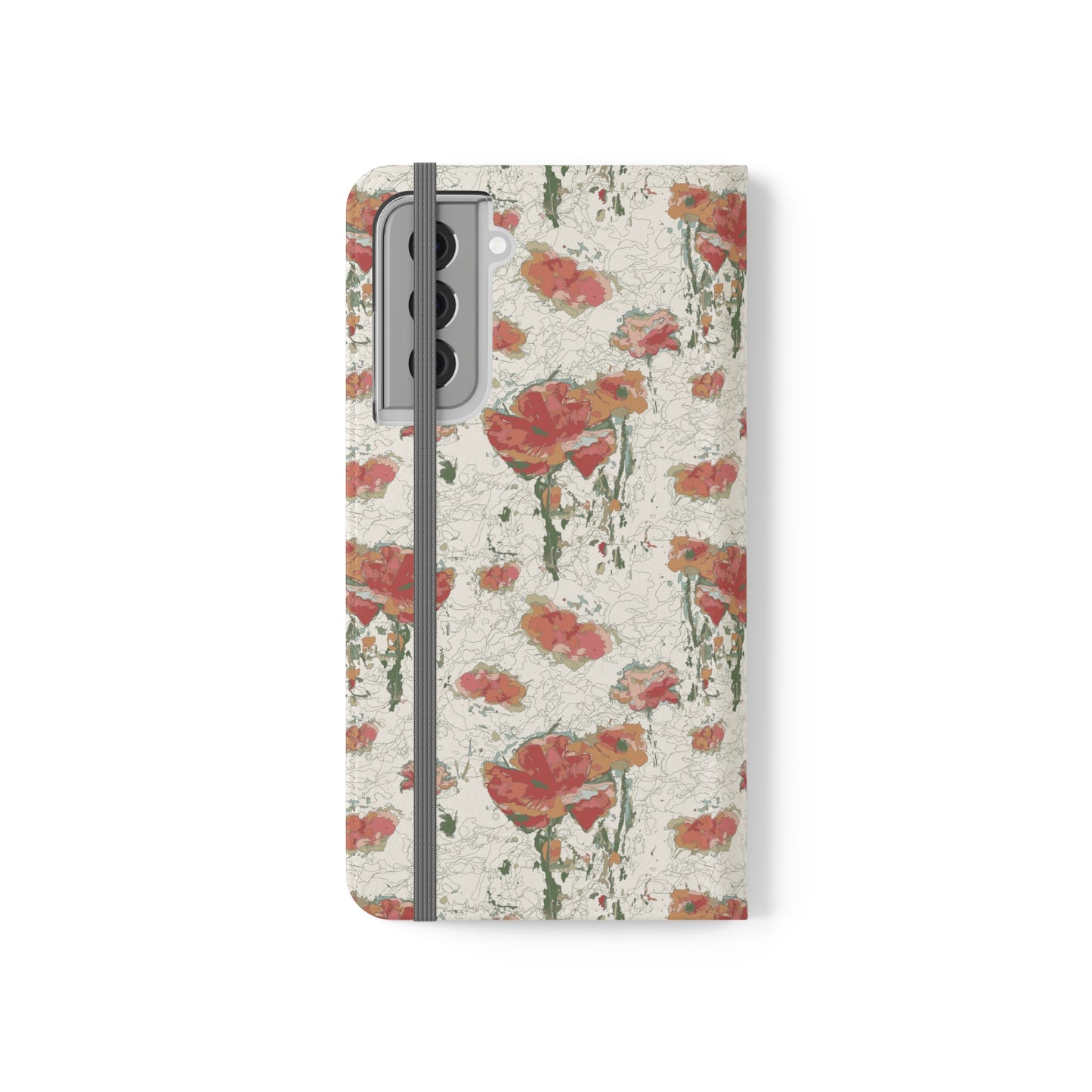 Orange Poppies Flip Cases for Samsung