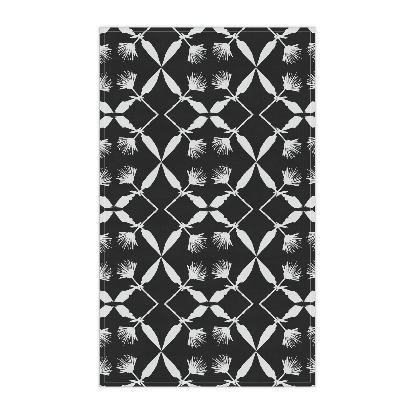 Black and White Floral Kitchen Towel