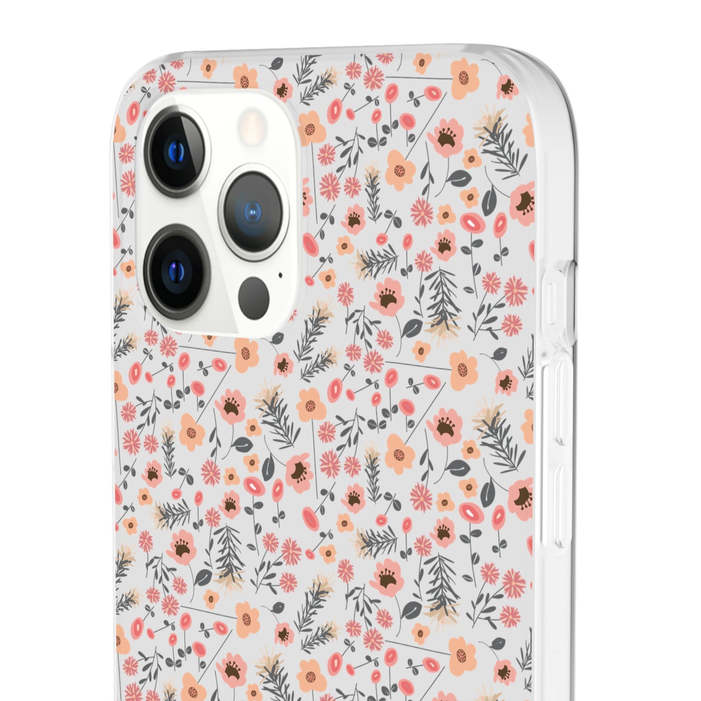 Peach Wildflowers Flexi Cases for iPhone