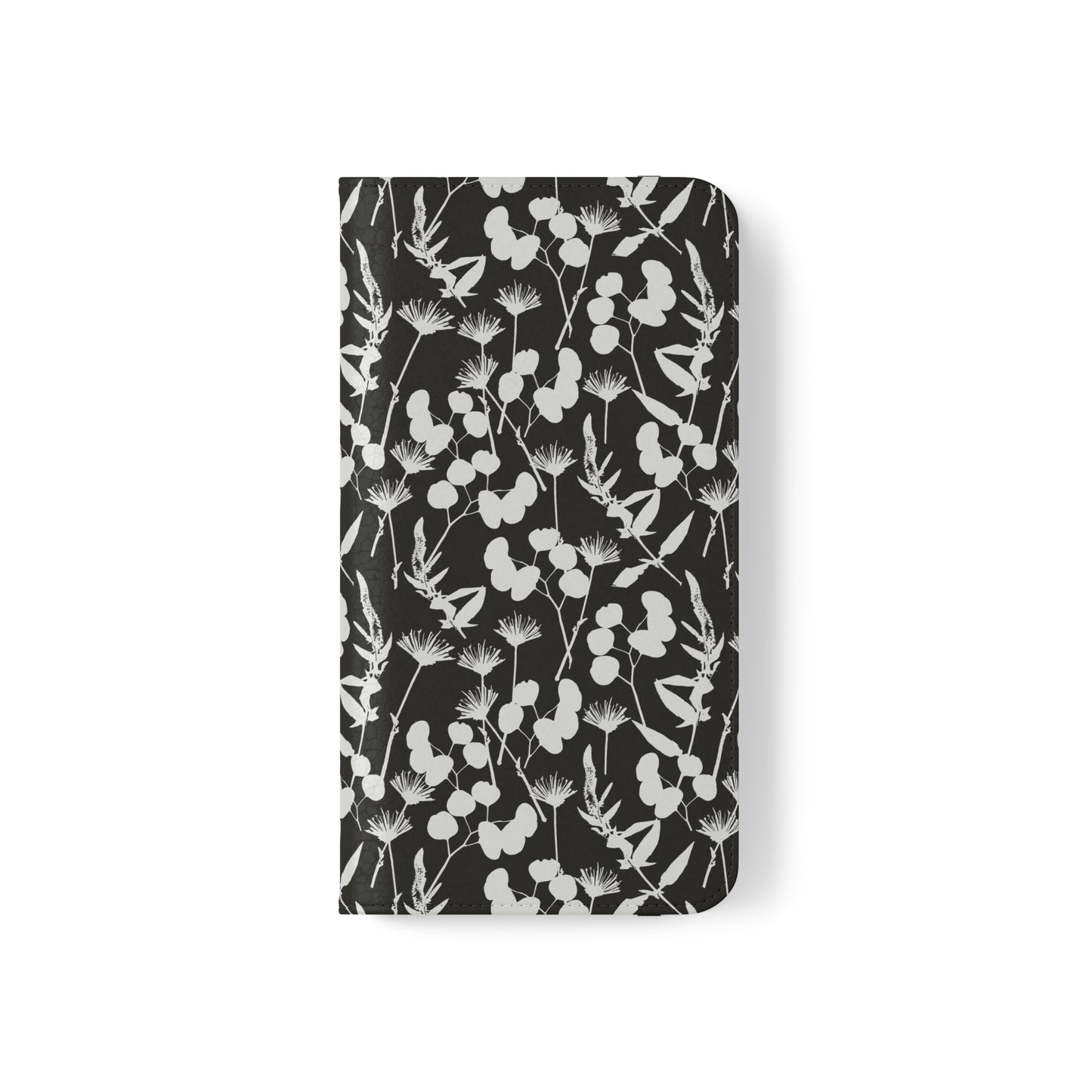 Black and White Floral Flip Cases for iPhone