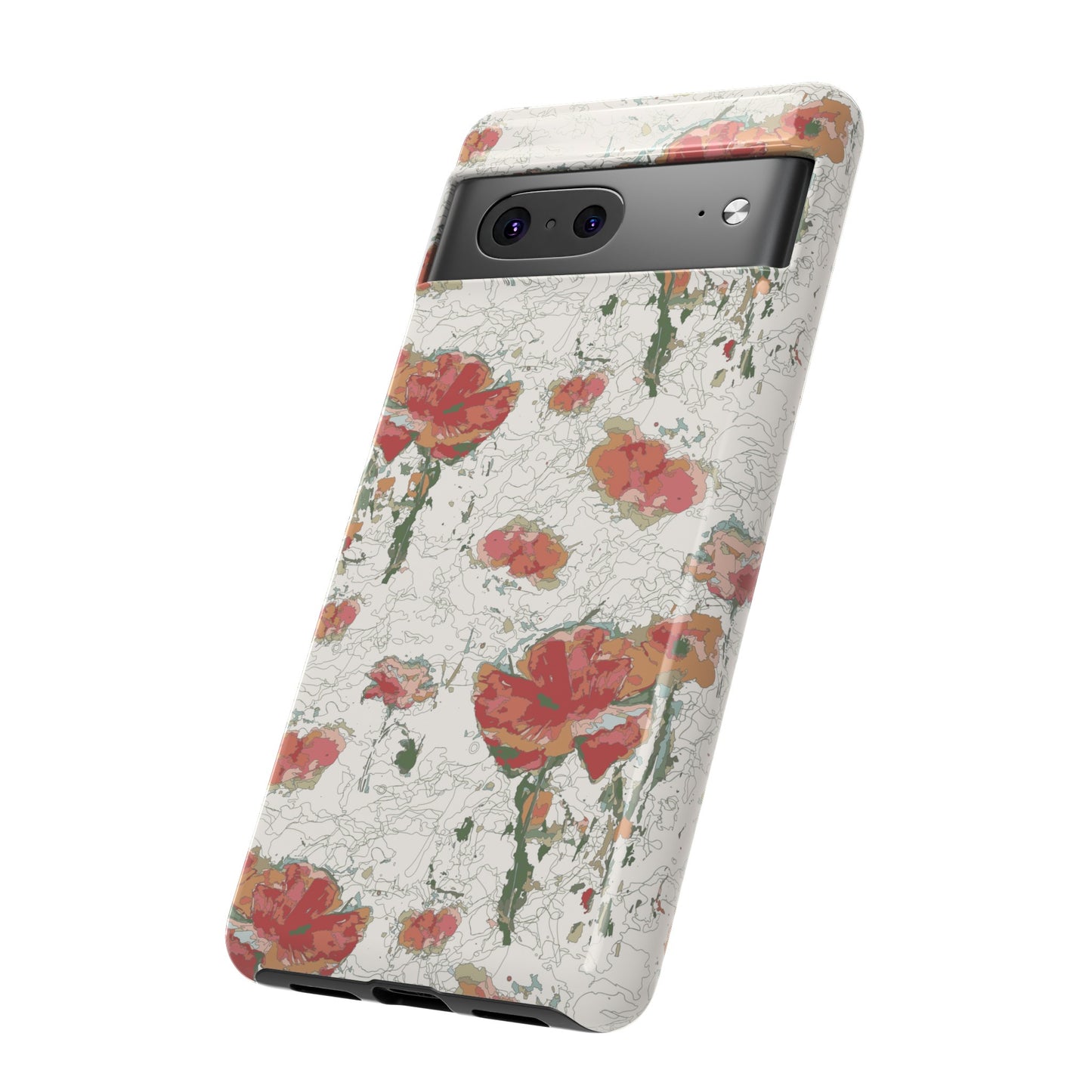 Orange Poppies Tough Cases for Google Pixel