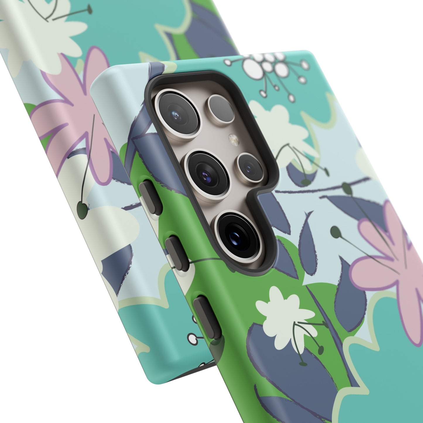 Mid Mod Floral in Blue and Green Tough Cases