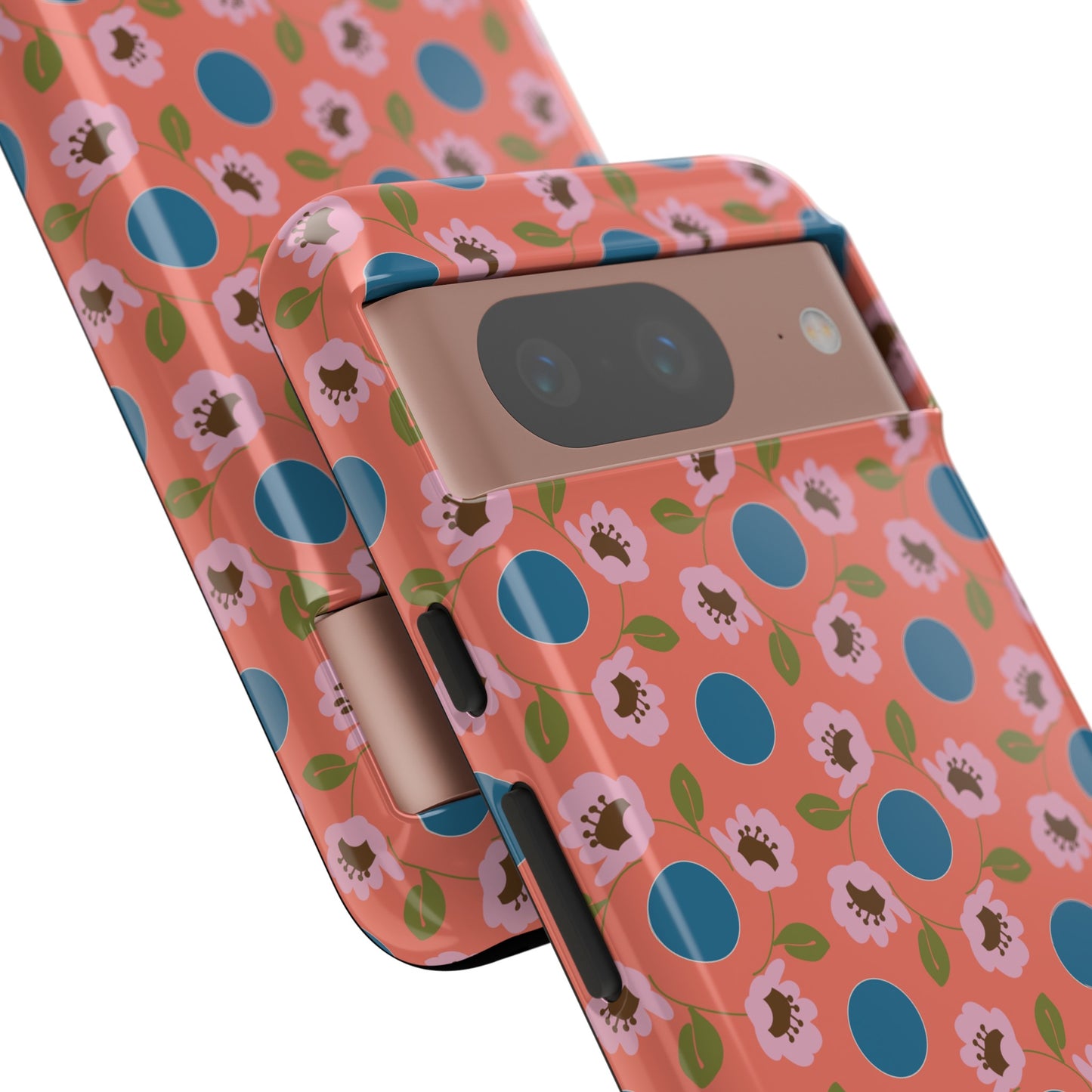 Wildflowers with Dots in Coral and Blue Tough Cases for Google Pixel