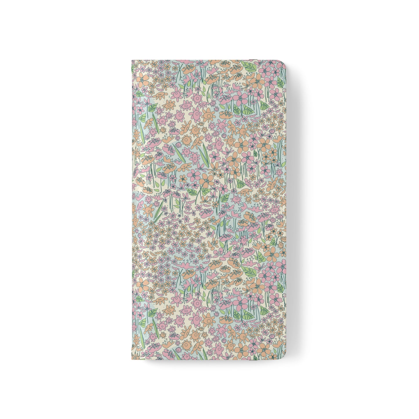 Orange and Pink Flowers on Blue Dot Flip Cases for Samsung