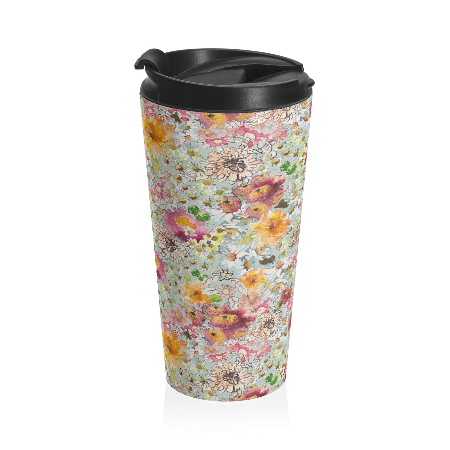 Farmhouse Floral Stainless Steel Travel Mug