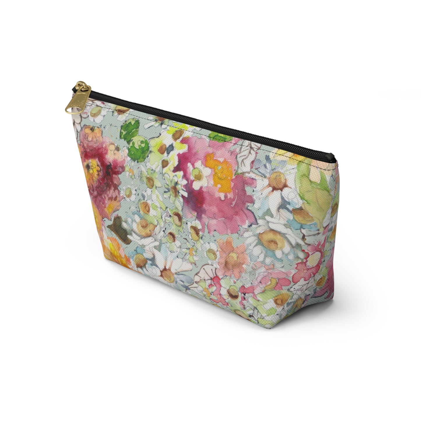 Farmhouse Floral Accessory Pouch w T-bottom