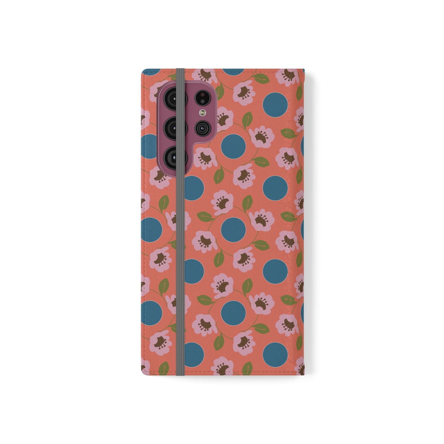 Wildflowers with Dots in Blue and Green Flip Cases for Samsung