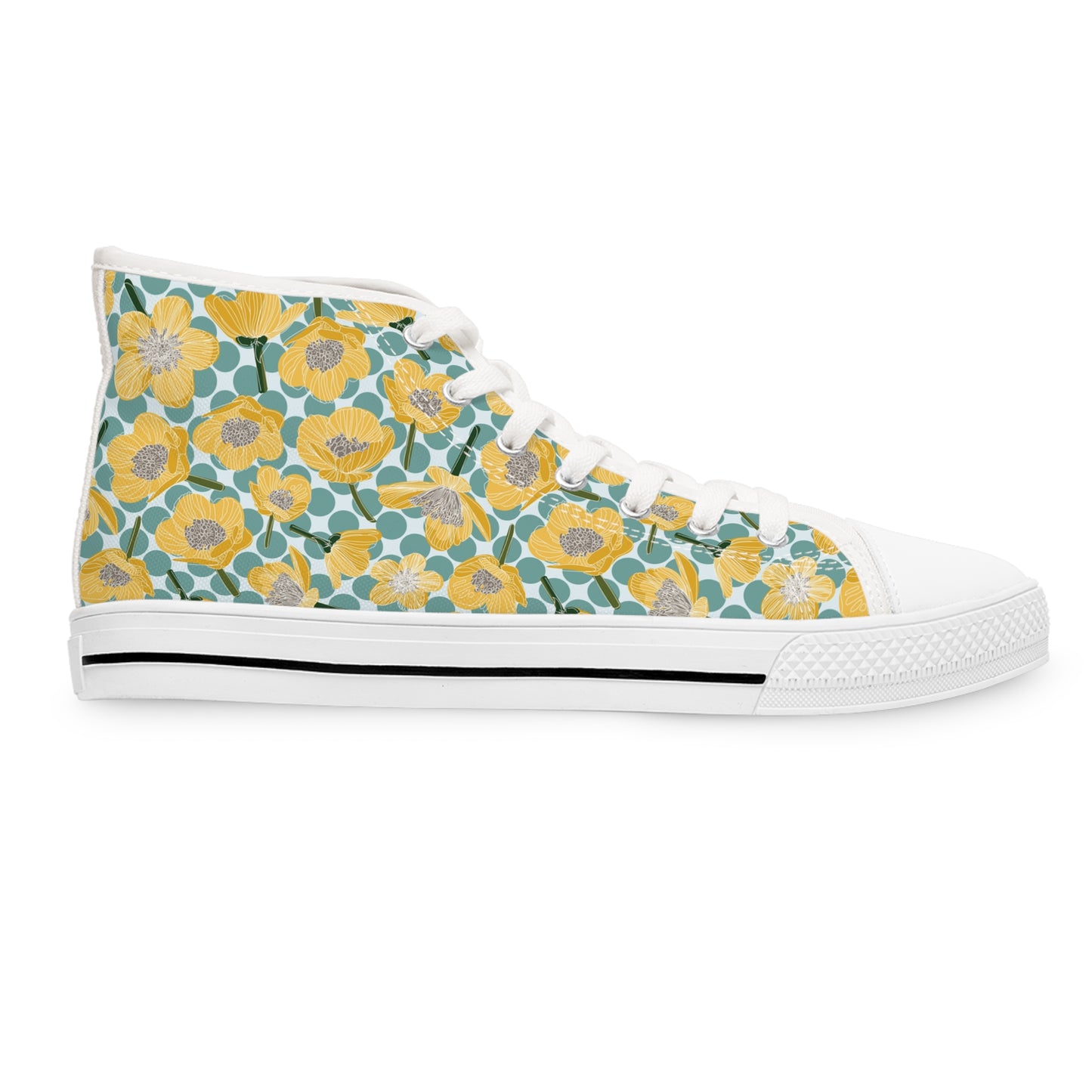 Buttercups and Polka Dots Women's High Top Sneakers