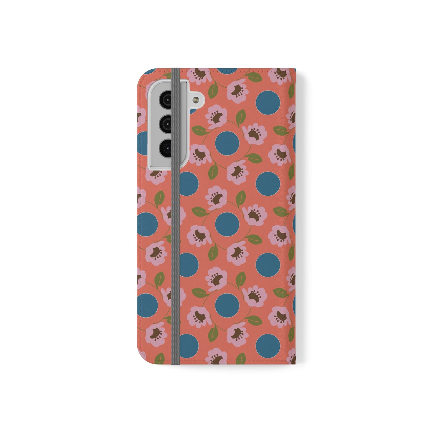 Wildflowers with Dots in Blue and Green Flip Cases for Samsung