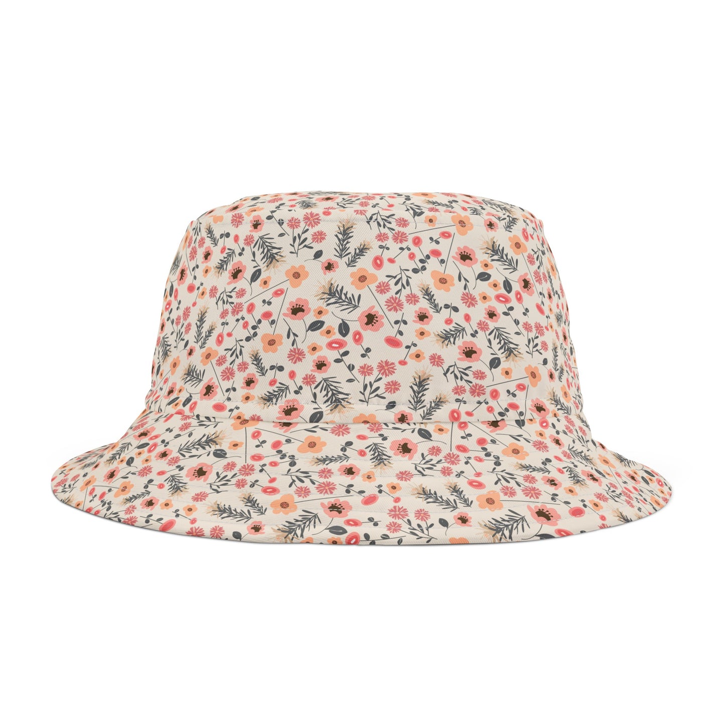 Peach and Cream Wildflowers Bucket Hat