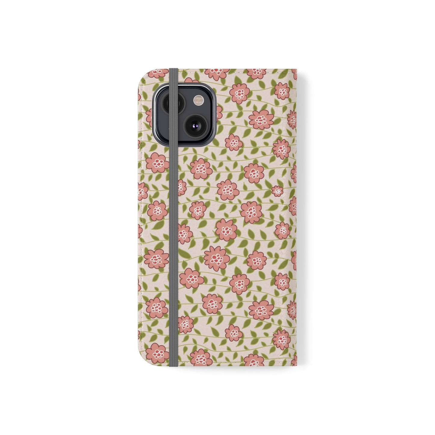 Coral Flowers on Cream Flip Cases for iPhone