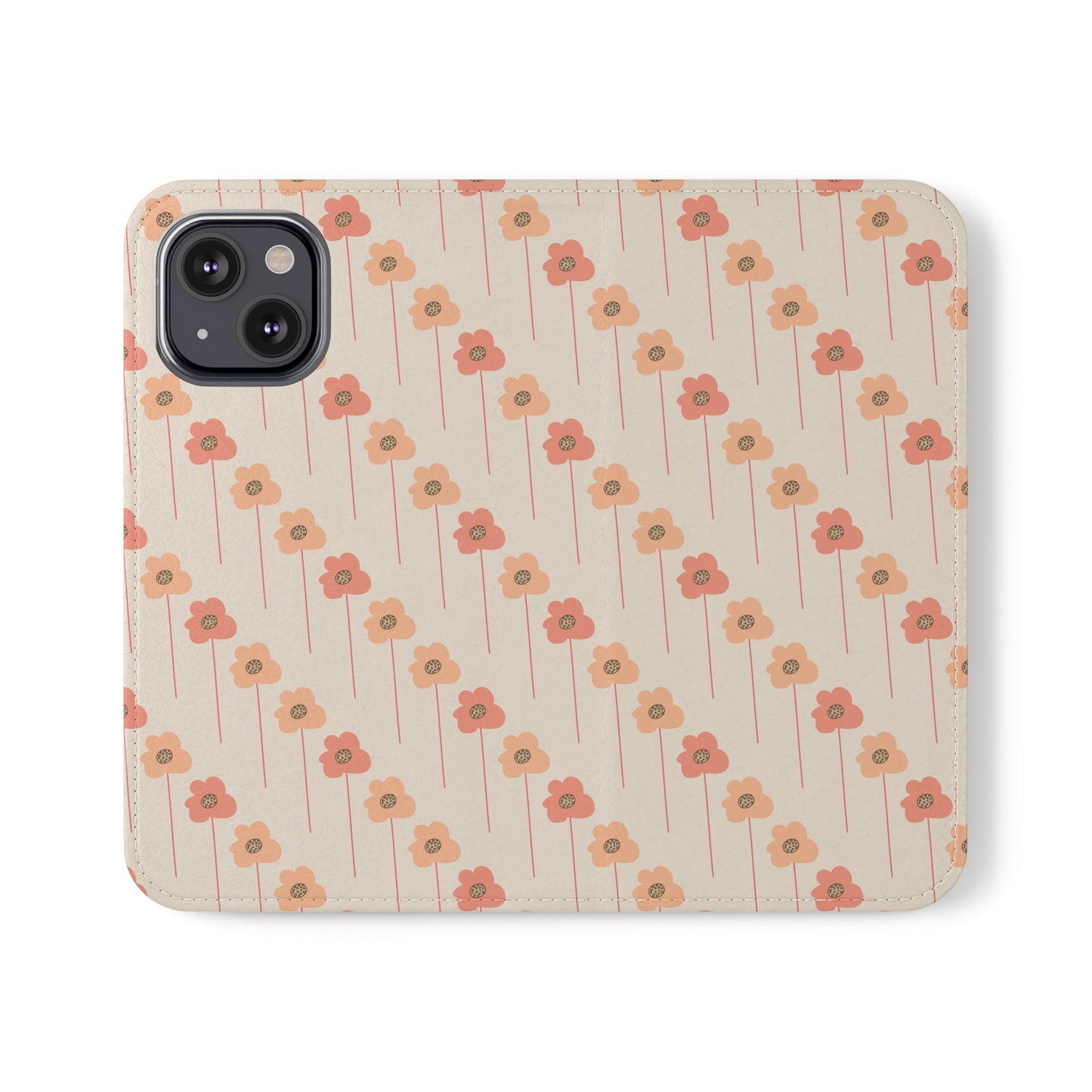 Peach and Cream Wildflowers Flip Cases for iPhone