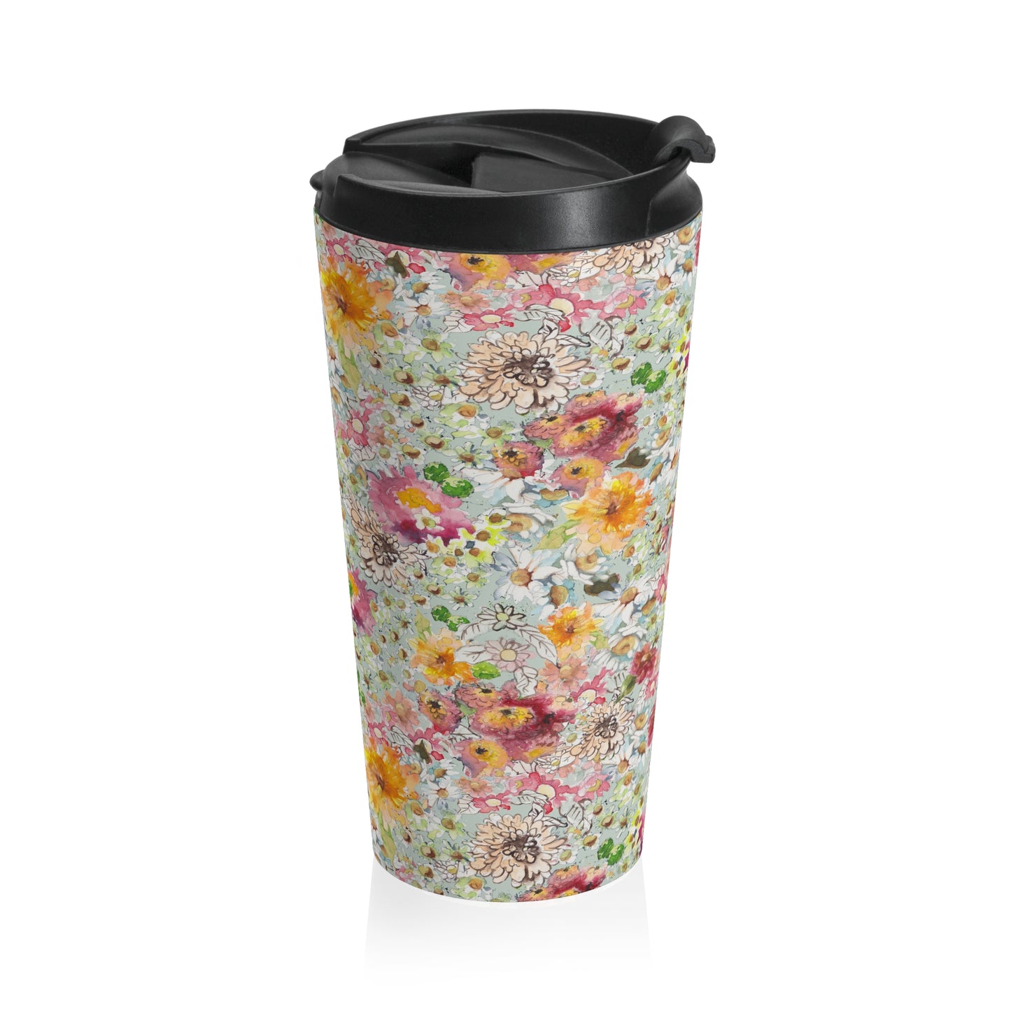 Farmhouse Floral Stainless Steel Travel Mug