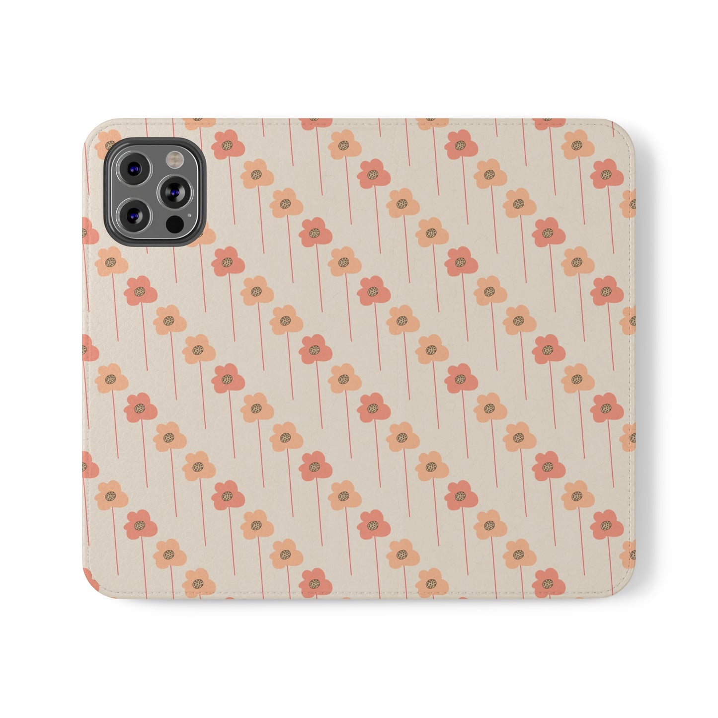 Peach and Cream Wildflowers Flip Cases for iPhone