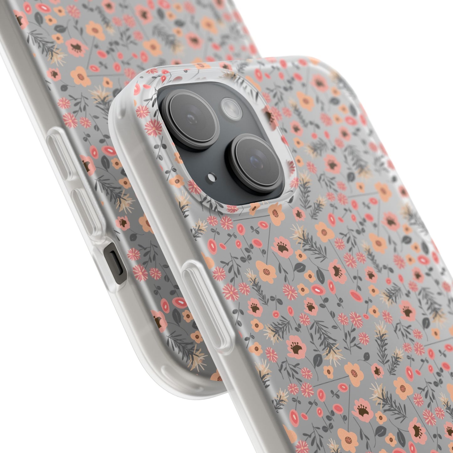 Peach Wildflowers Flexi Cases for iPhone