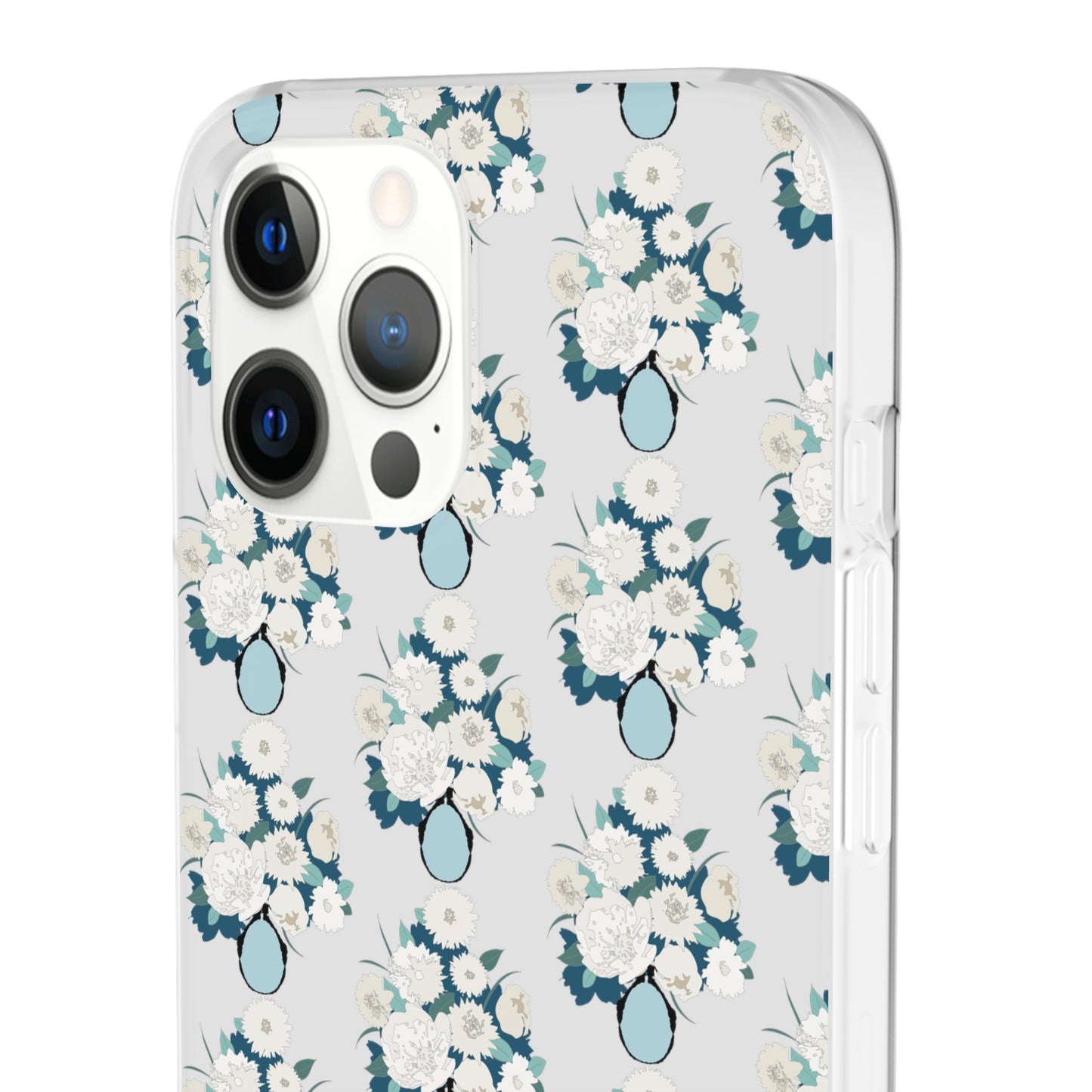 White Flowers in Vase Flexi Cases for iPhone