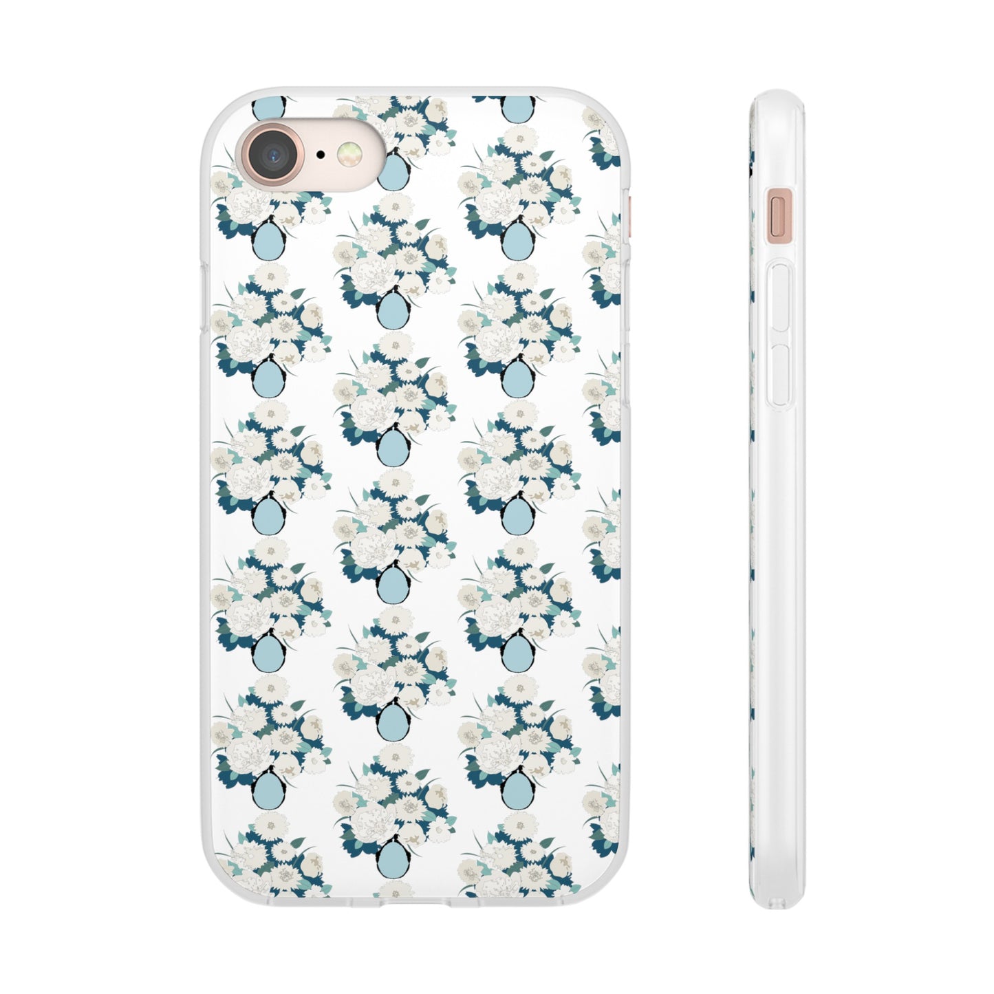 White Flowers in Vase Flexi Cases for iPhone