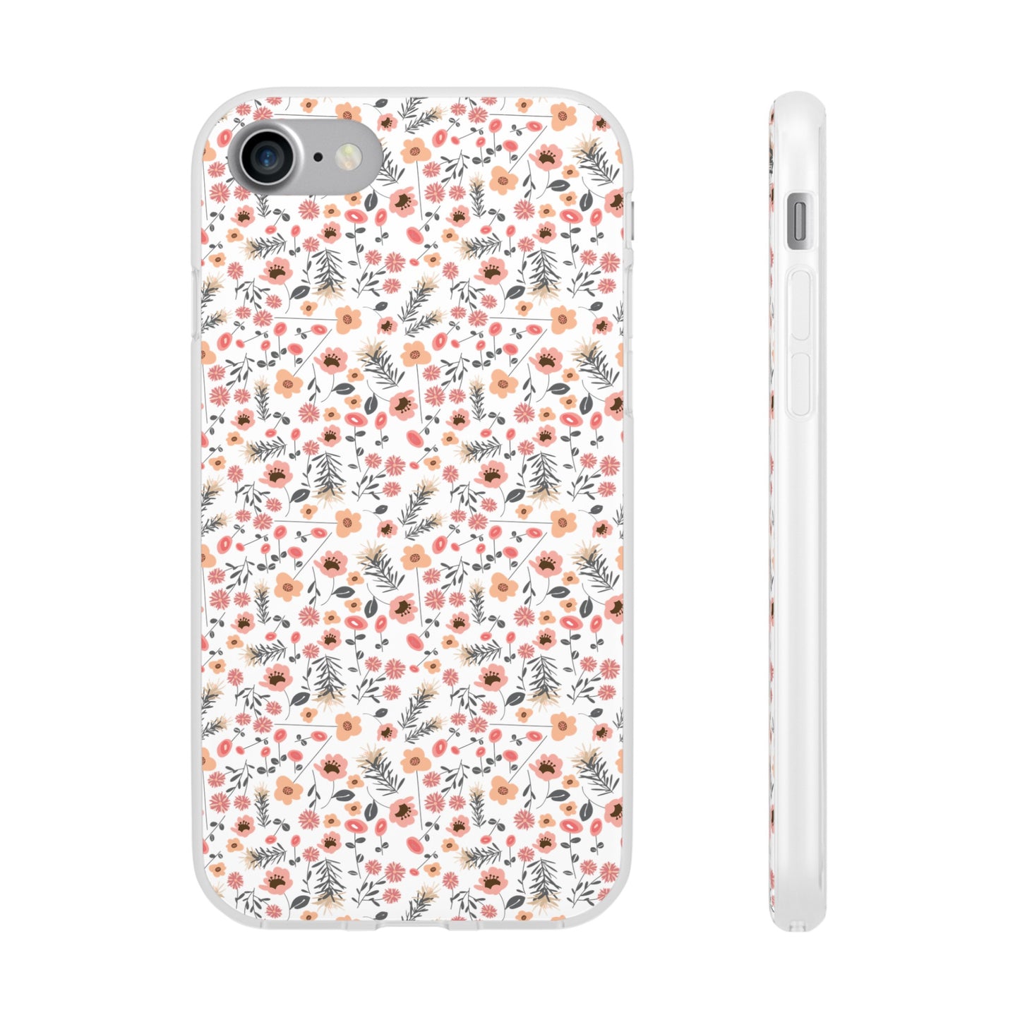 Peach Wildflowers Flexi Cases for iPhone