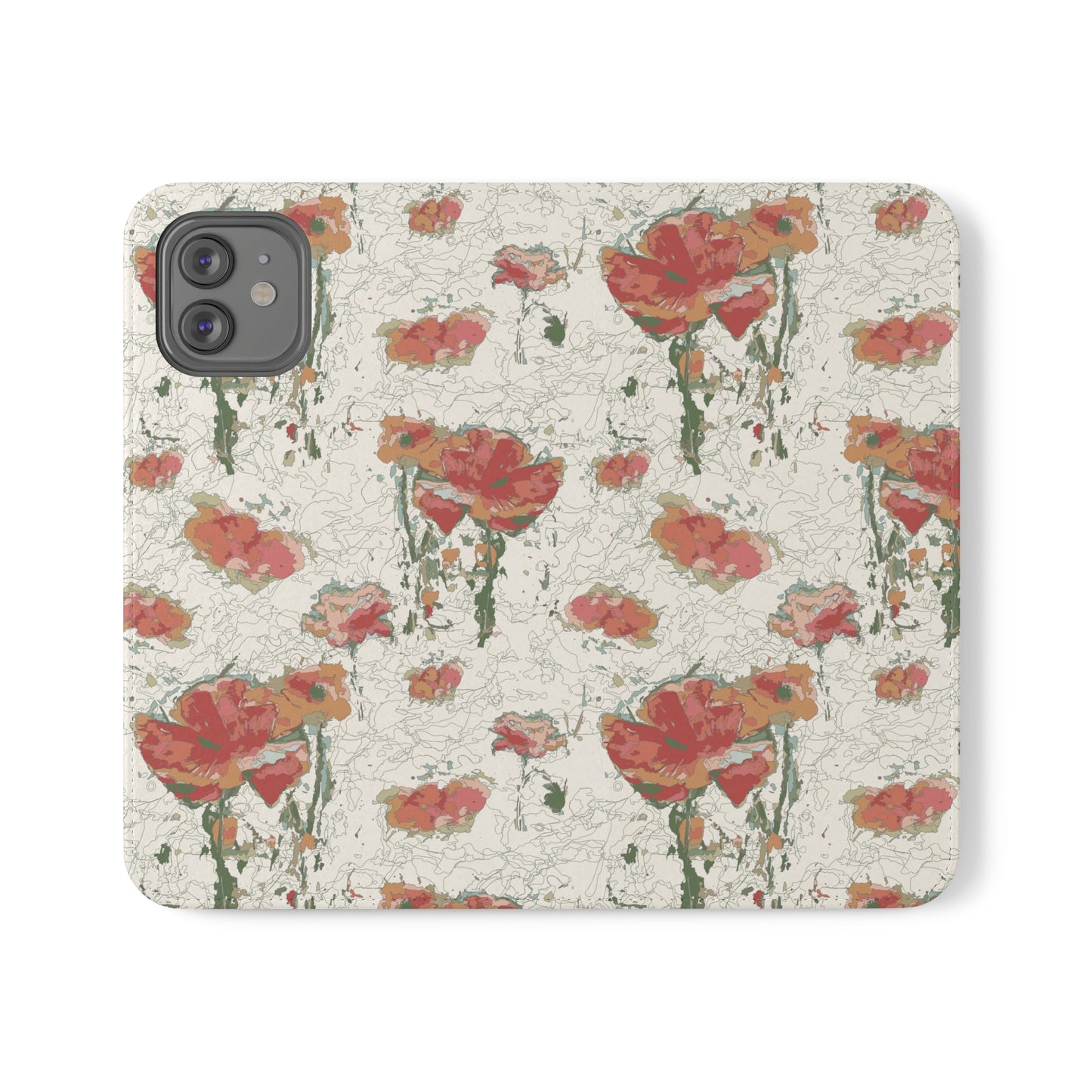 Orange Poppies Flip Cases for iPhone