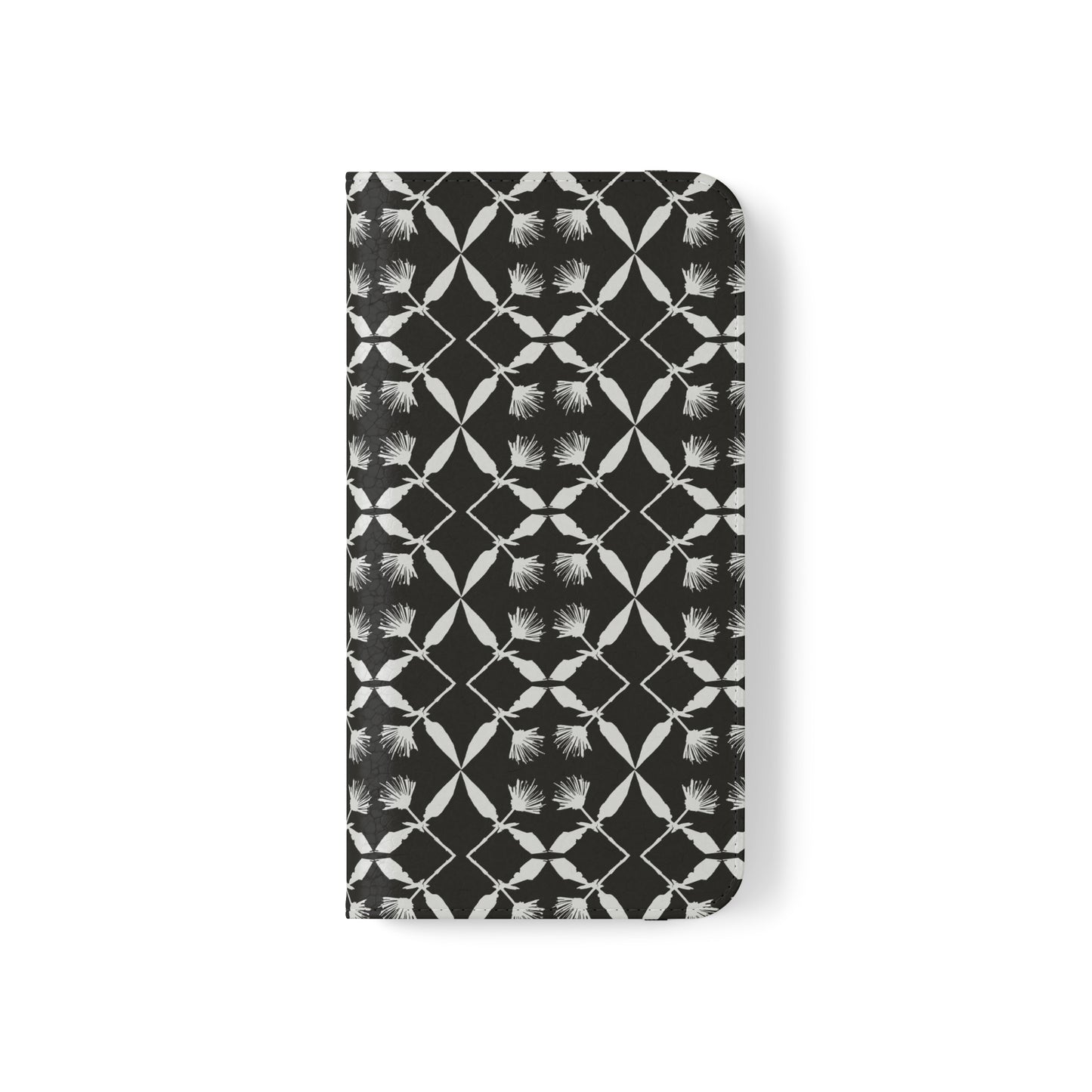 Black and White Floral Flip Cases for iPhone