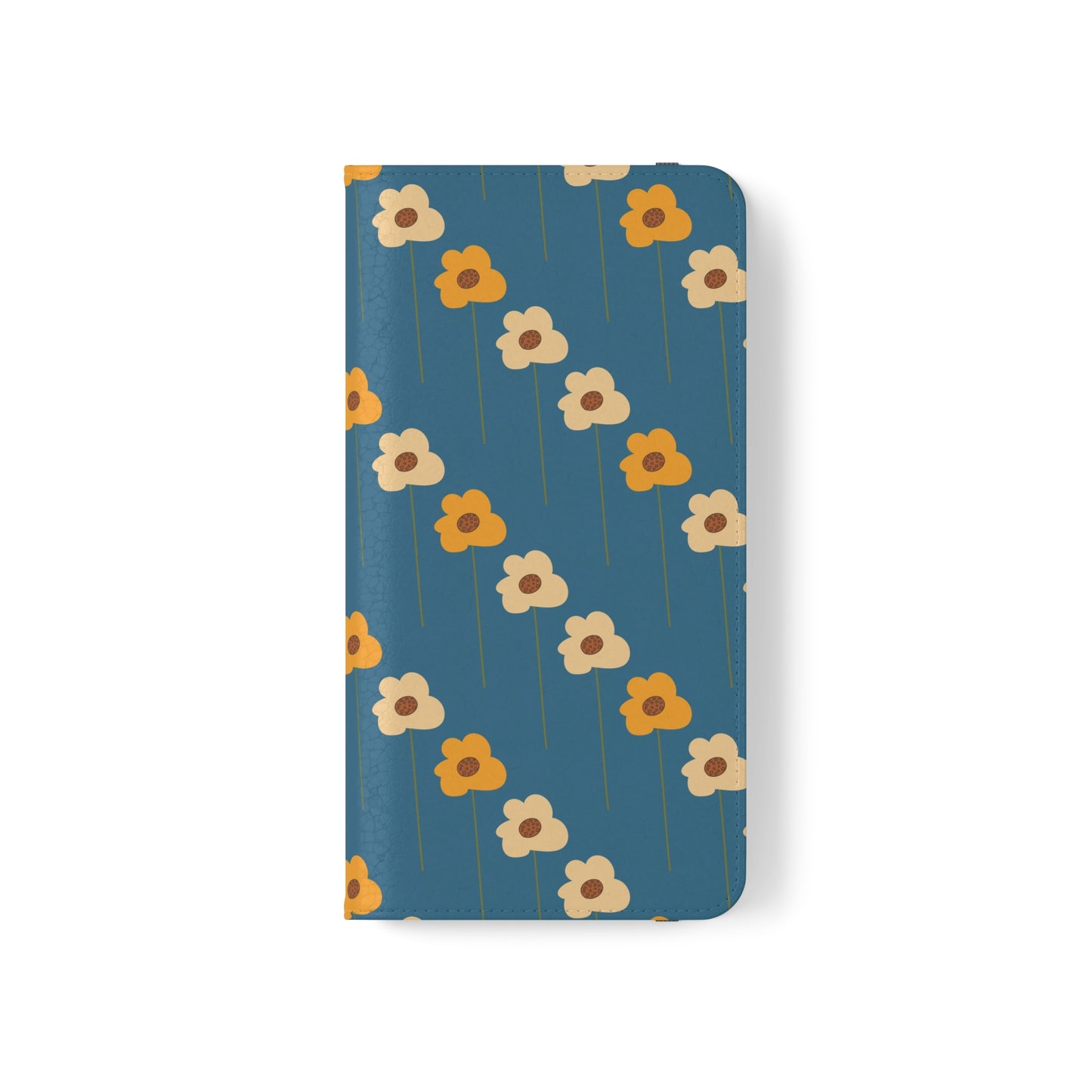 Yellow Wildflowers on Blue Flip Cases for Samsung