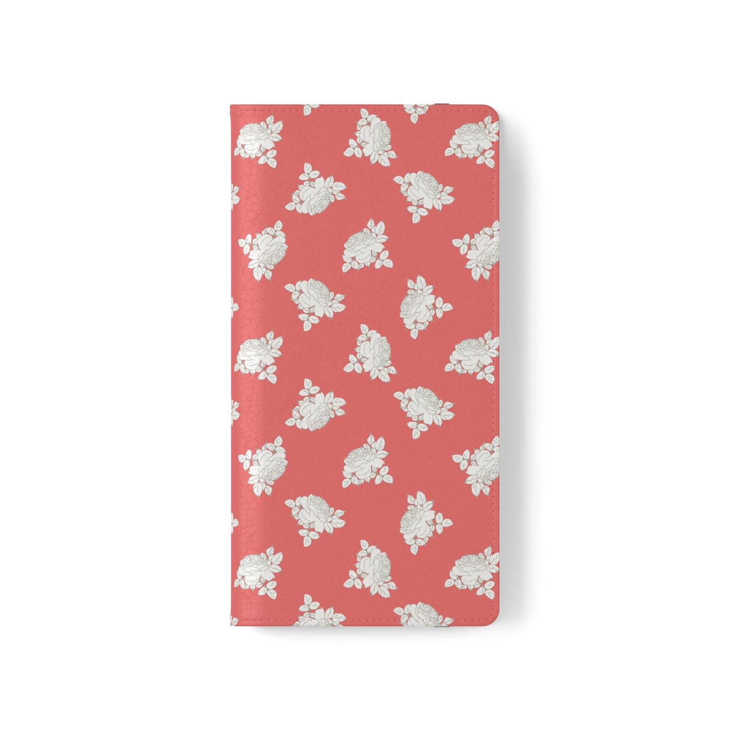 Cream Roses on Bright Coral Flip Cases for Samsung