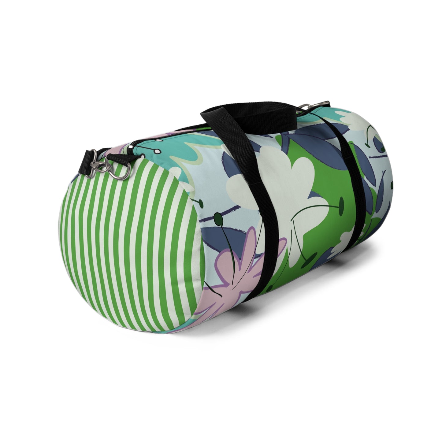 Mid Mod Floral in Blue and Green Duffel Bag