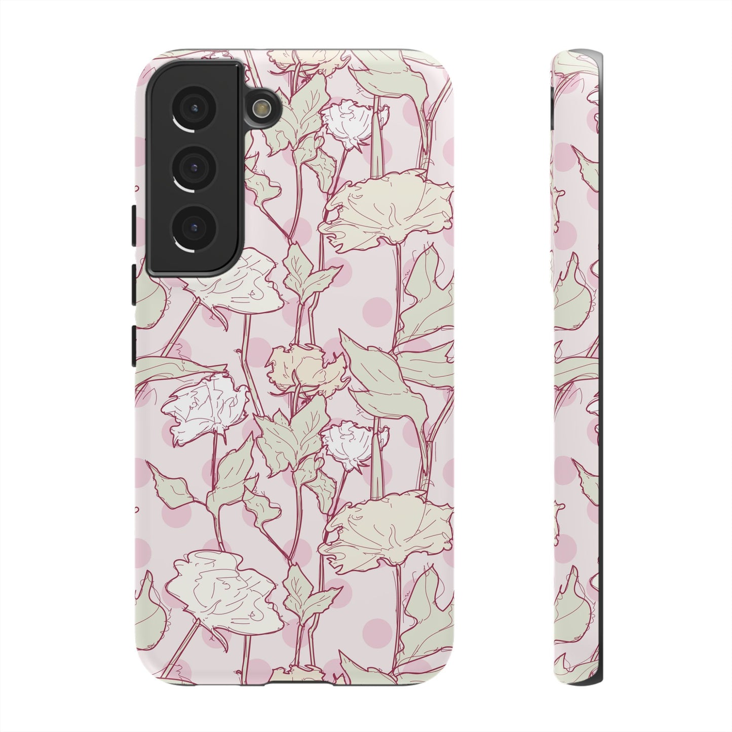 Roses and Dots in Pink Tough Cases for Samsung.