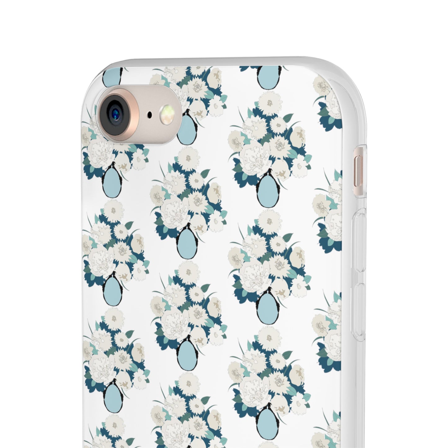 White Flowers in Vase Flexi Cases for iPhone