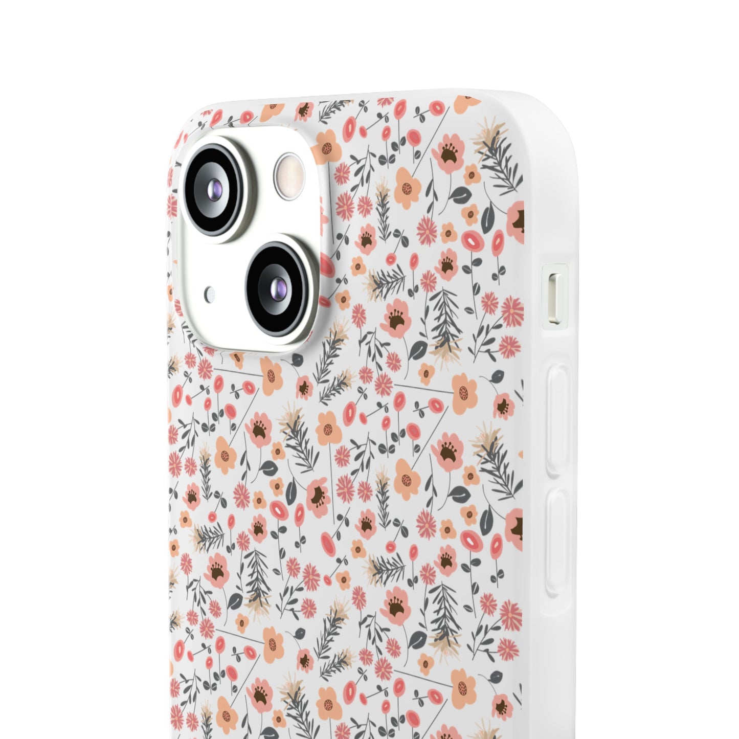 Peach Wildflowers Flexi Cases for iPhone