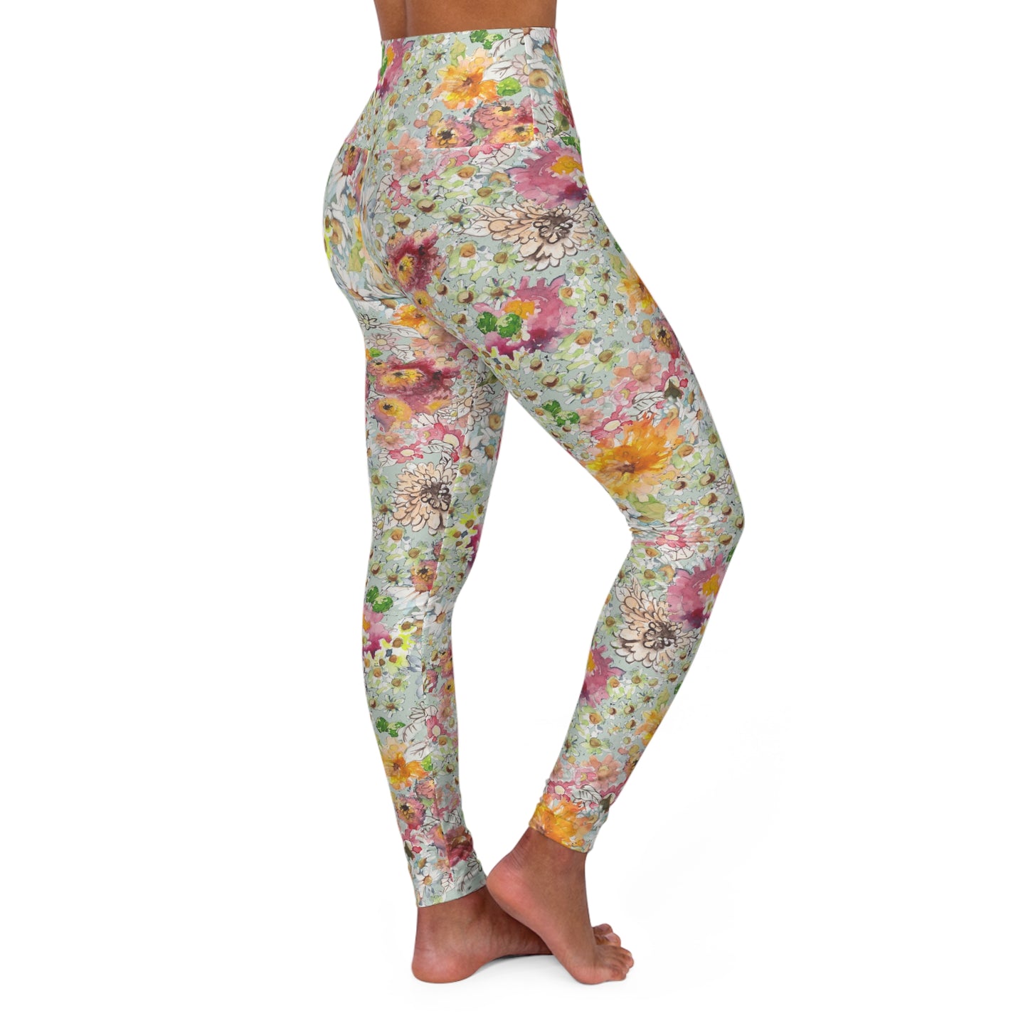 Farmhouse Floral High Waisted Yoga Leggings