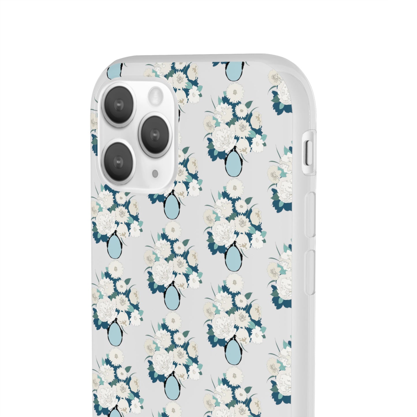 White Flowers in Vase Flexi Cases for iPhone