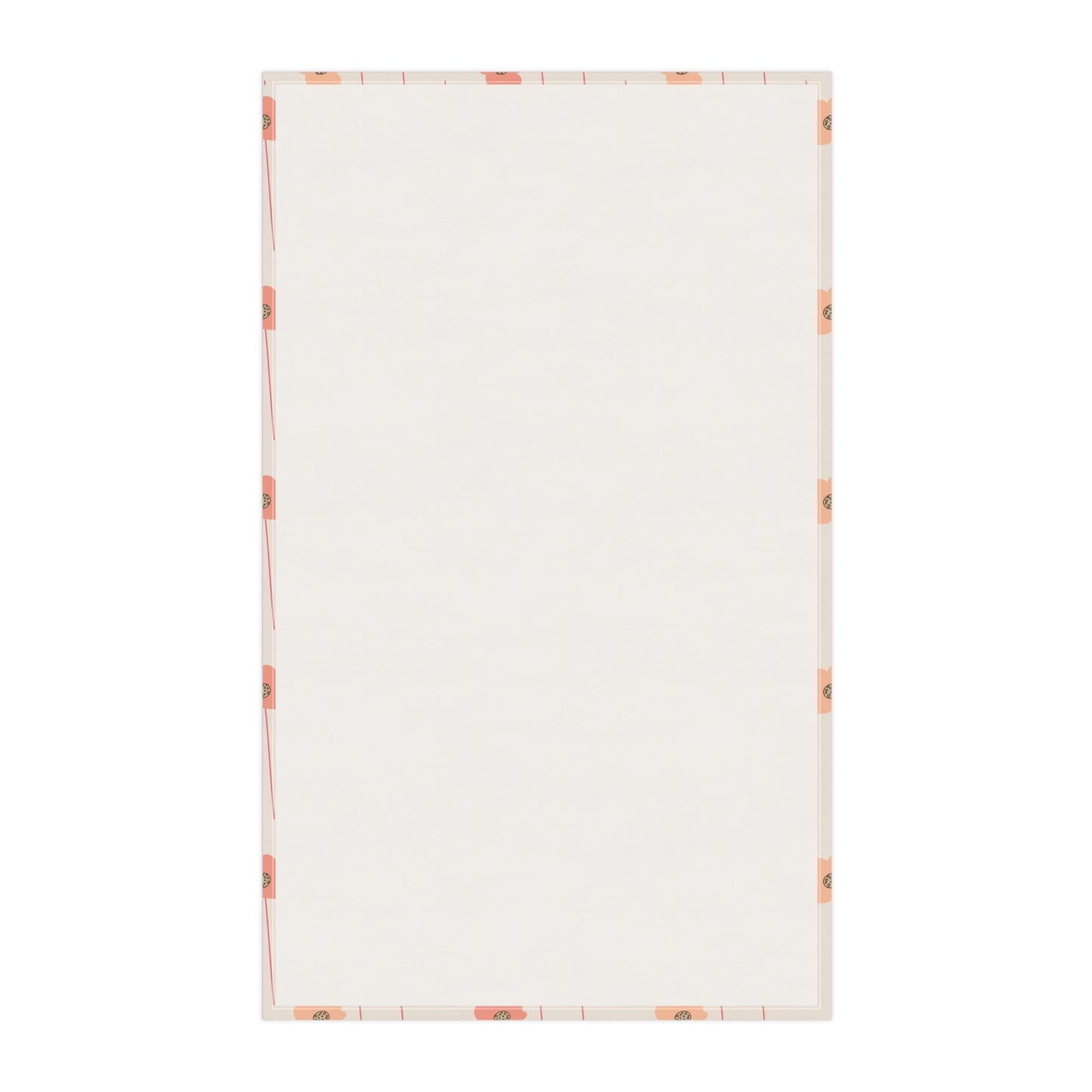 Peach and Coral Wildflowers on Cream Kitchen Towel