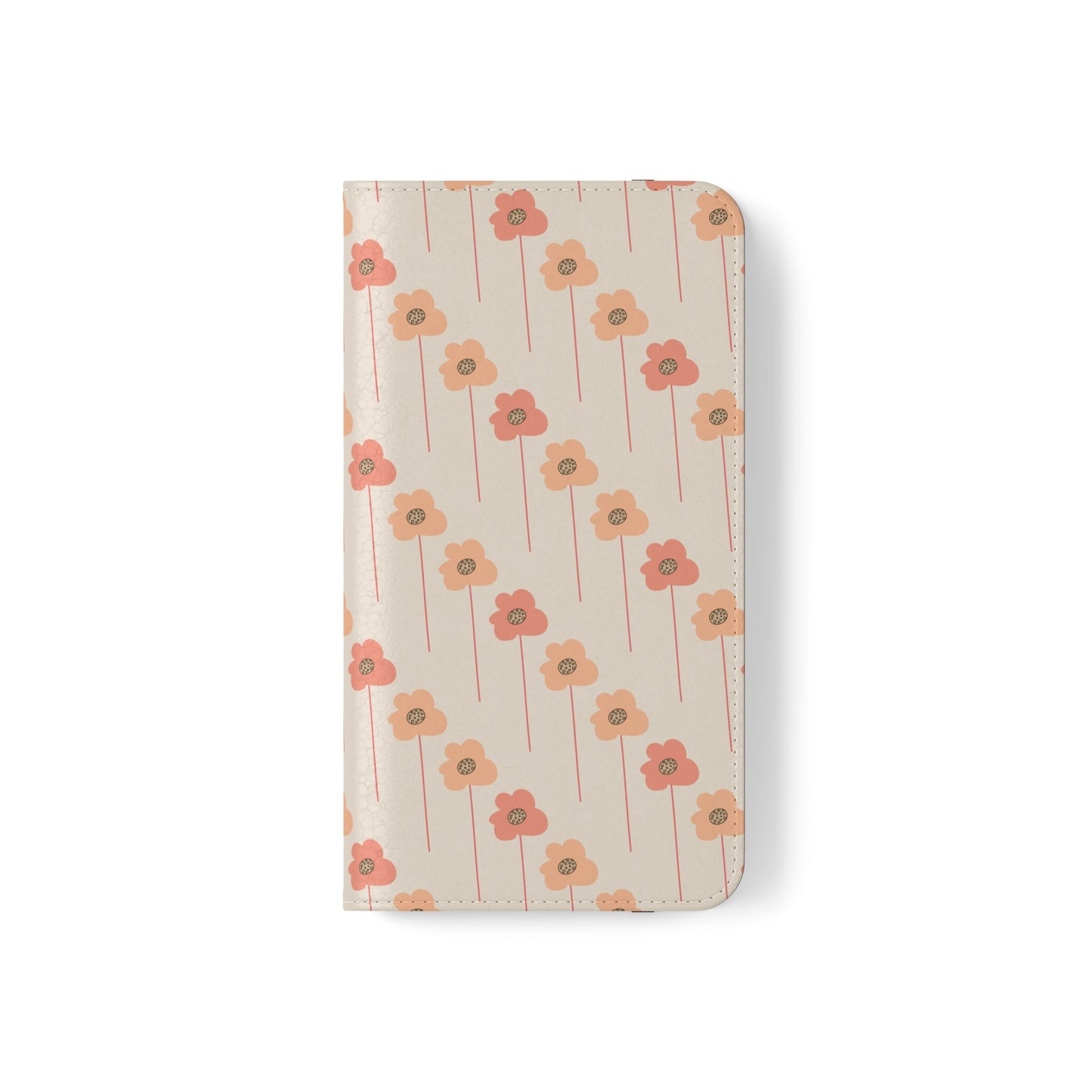 Peach Wildflowers on Cream Flip Cases for Samsung