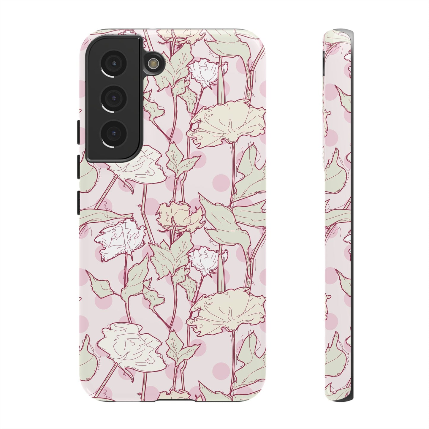 Roses and Dots in Pink Tough Cases for Samsung.