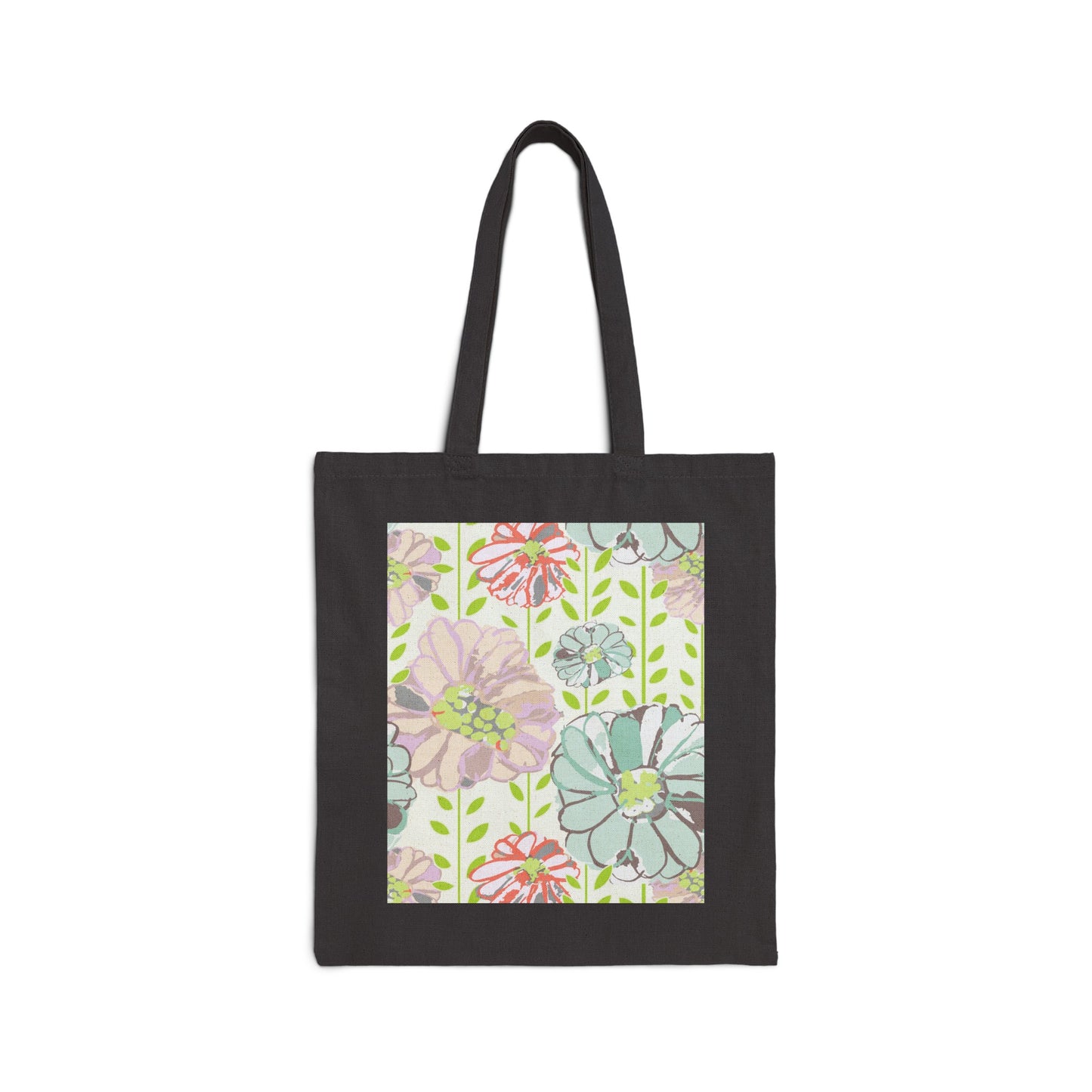 Soft Watercolor Floral Cotton Canvas Tote Bag